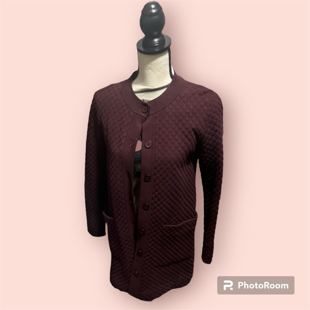 Cos Cos Button Front Textured Long Pockets Sweate… - image 3